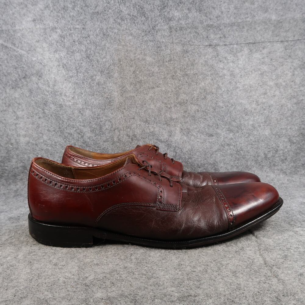 Bostonian Dress Shoes Mens 12 Derby Oxford Leather Cap Toe Brown Classic Formal